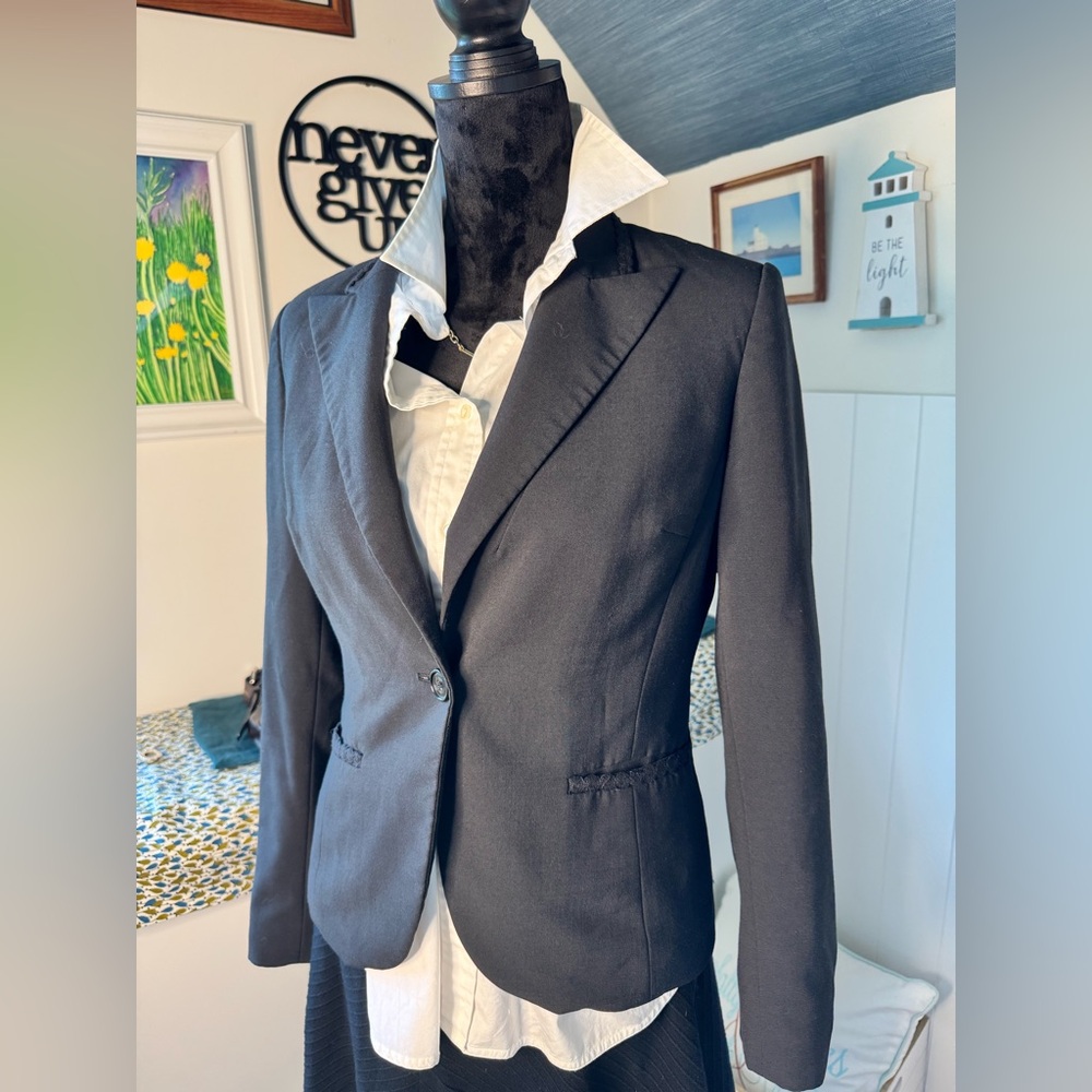 Anne Klein Black Suit Jacket Blazer Size 6